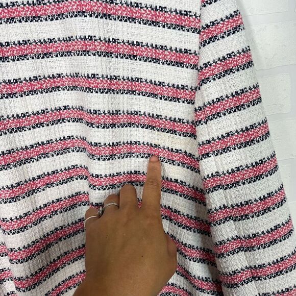 Talbots Womens Jacket size 16 Petite Striped Cotton Blend - Picture 11 of 14